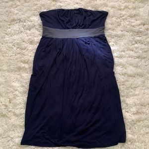 Y2K F21 Navy Blue Tube Dress